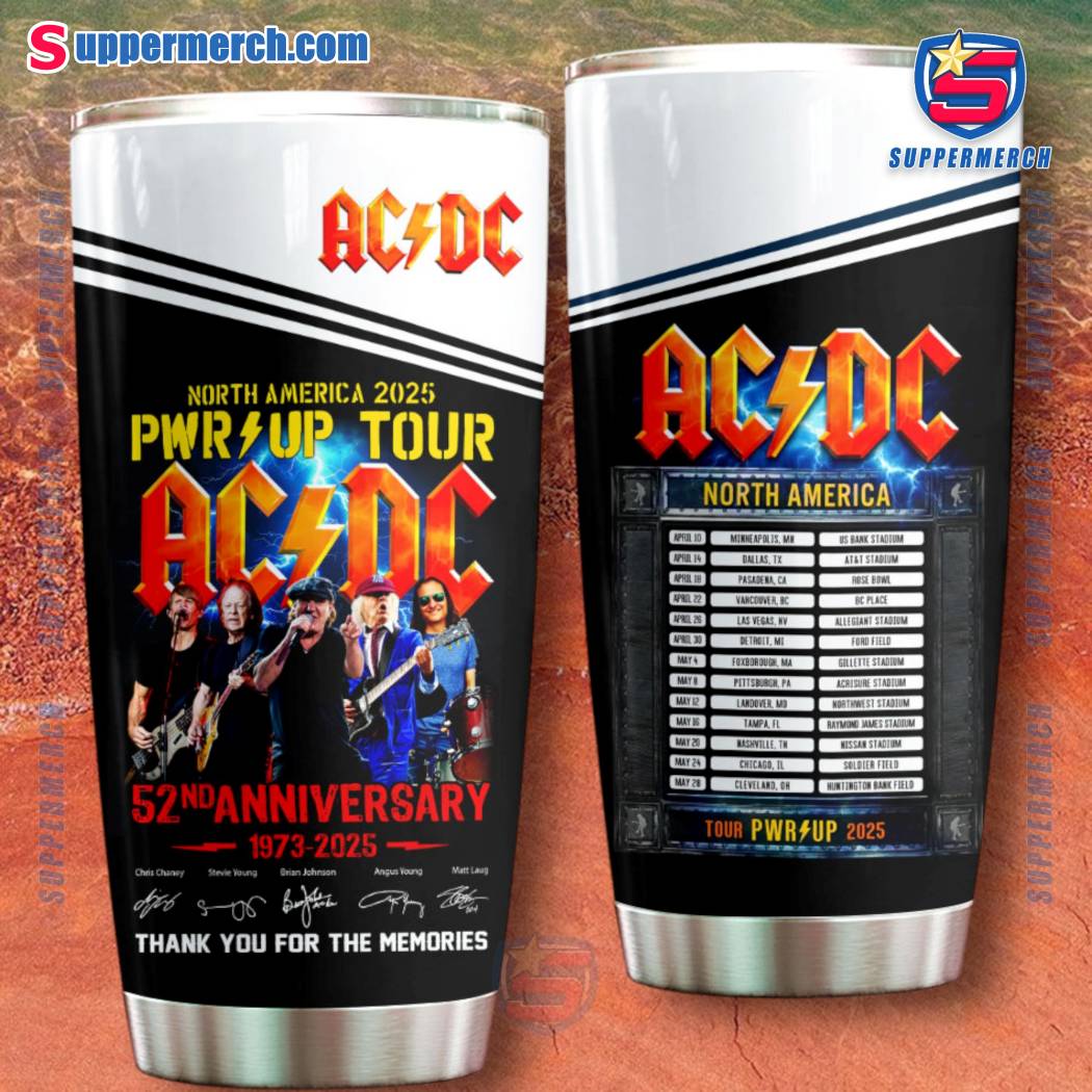 ACDC North American 2025 Pwr Up Tour 52nd Anniversary 1973-2025 Tumbler E9RnQAs