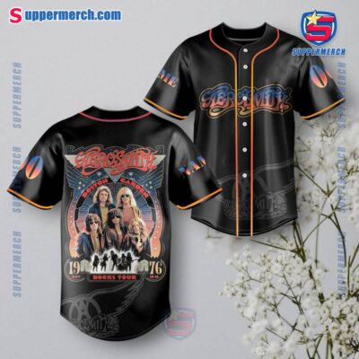 Aerosmith 1976 Rock Tour Personalized Baseball Jersey FYVL8rz
