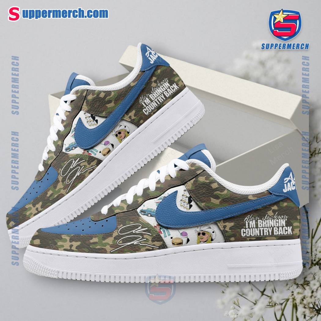 Alan Jackson I'm Bringin' Country Back Camo Air Force Shoes-a dFfPeBb