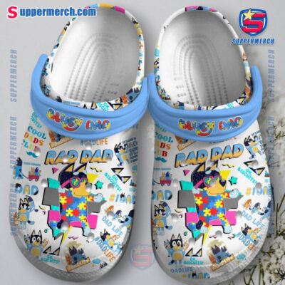Bluey Rad Dad Autism Crocs KQJemDa