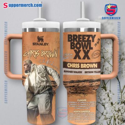 Chris Brown Breezy Bowl XX 2025 40oz Tumbler With Handle QZfoyJN