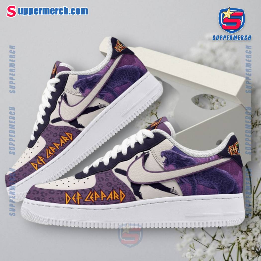 Def Leppard Purple Panther Air Force Shoes-a zaecLZ6