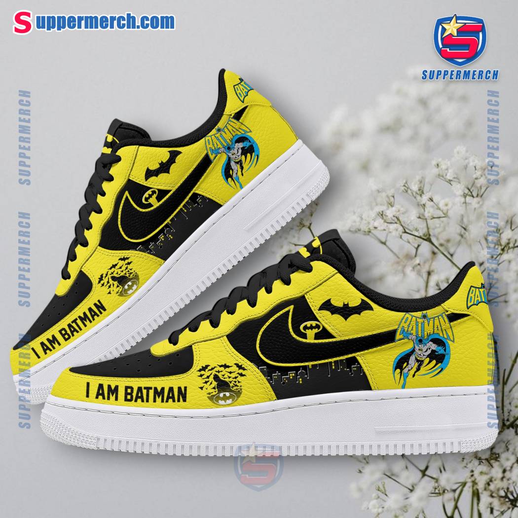 I Am Batman Black Yellow Air Force Shoes-a a7mM6nd