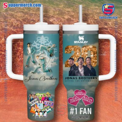 Jonas Brothers 20 Years Living The Dream Tour Personalized 40oz Tumbler With Handle Ih5RW7G