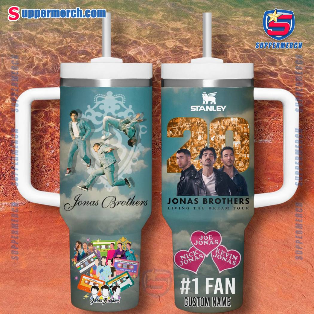 Jonas Brothers 20 Years Living The Dream Tour Personalized 40oz Tumbler With Handle Ih5RW7G