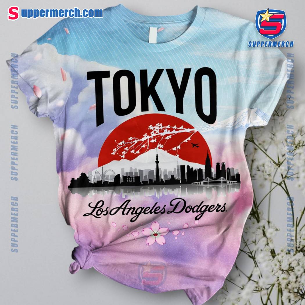 Los Angeles Dodgers Tokyo 2025 Short Pajamas Set-a tAKe45J