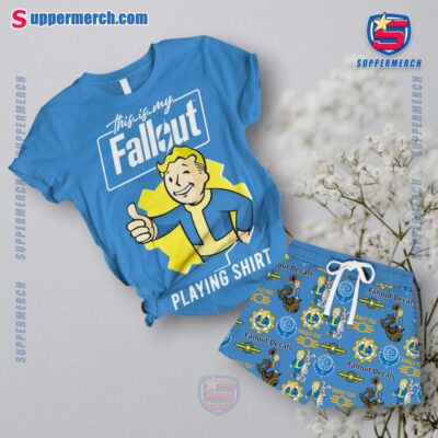 This Is My Fallout Playing Short Pajamas Set 4dmN6fq