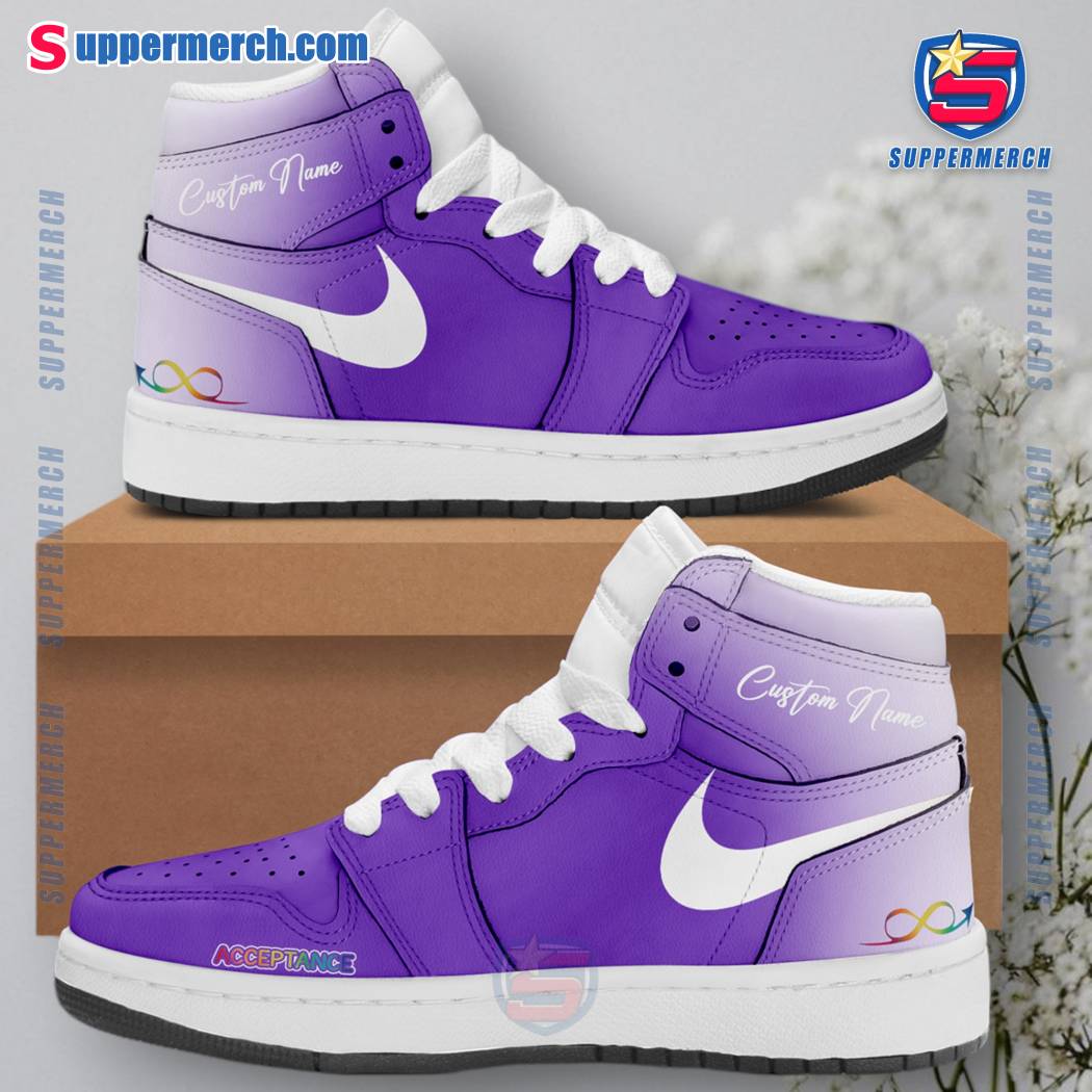 Utah Jazz Autism Acceptance Month 2025 Personalized Air Jordan High Top Shoes bcvjk5P