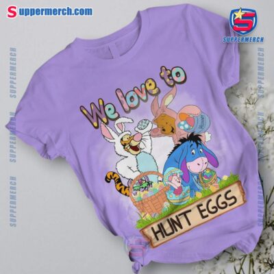 Winnie The Pooh We Love To Hunt Eggs Short Pajamas Set-a tgklr4m