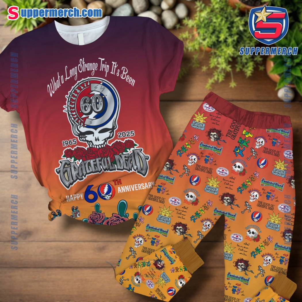 Grateful Dead Happy 60th Anniversary 1965-2025 Pajamas Set 0ghblm6