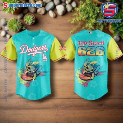 Lilo & Stitch Los Angeles Dodgers 626 Baseball Jersey fmdYvjH