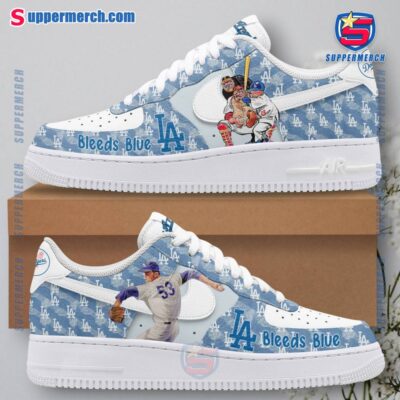 Los Angeles Dodgers Monogram Bleeds Blue Air Force Shoes ejHadck