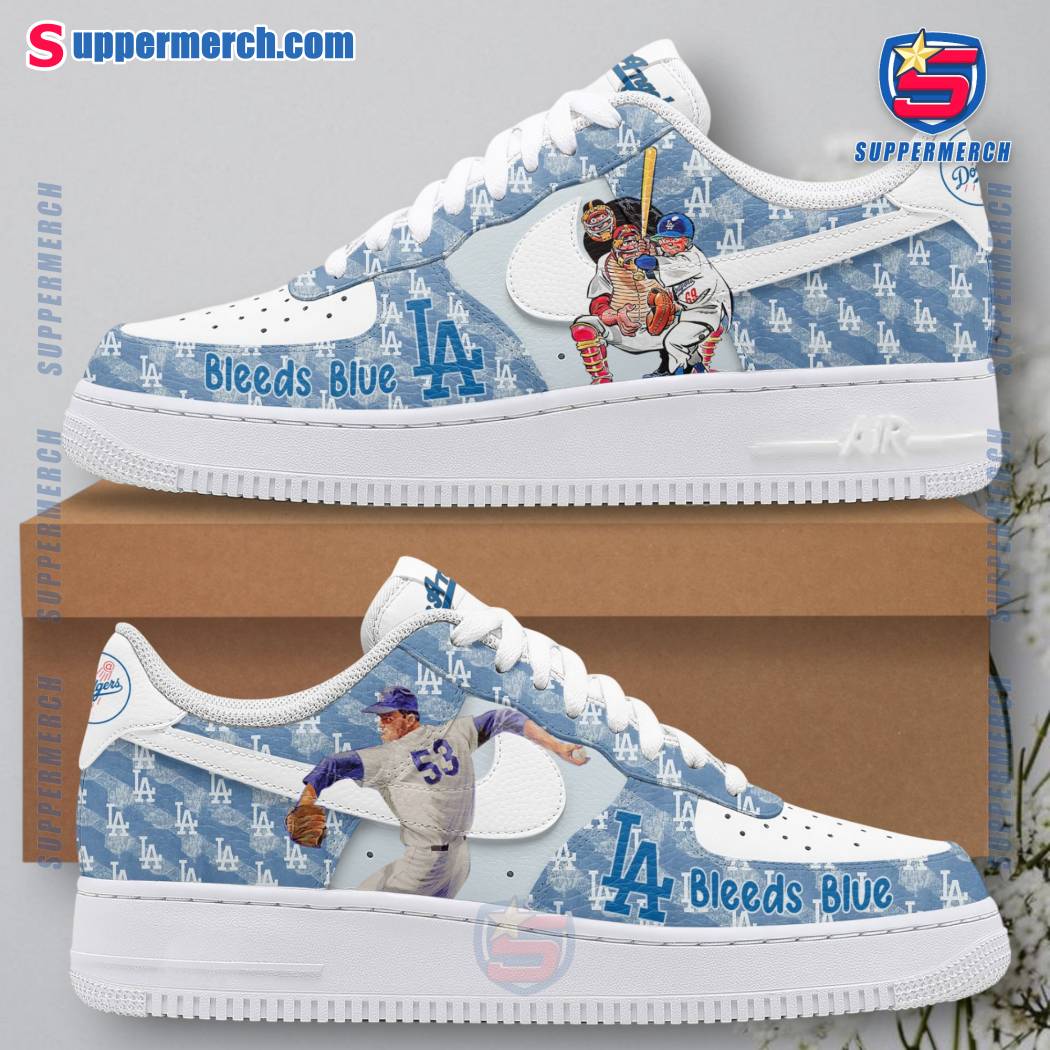 Los Angeles Dodgers Monogram Bleeds Blue Air Force Shoes ejHadck