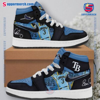 Tampa Bay Rays Evan Longoria Memories Signature Air Jordan High Top Shoes CXYkdlU