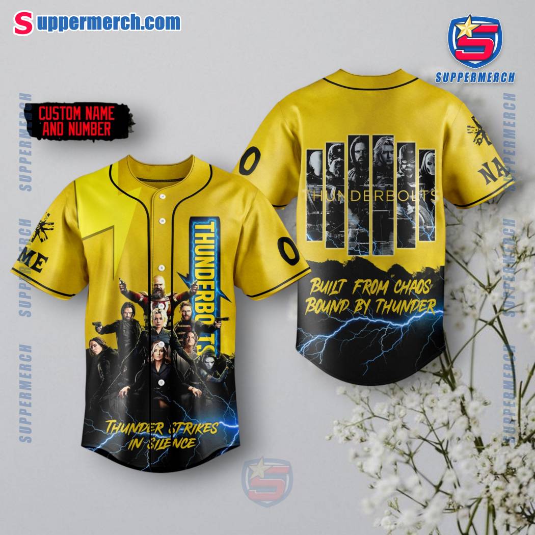 Thunderbolts Thunder Strikes In Silence Personalized Baseball Jersey cKMnG52