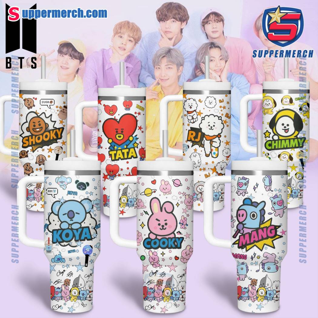 BTS BT21 Characters 40oz Tumbler With Handle kJoUNYd