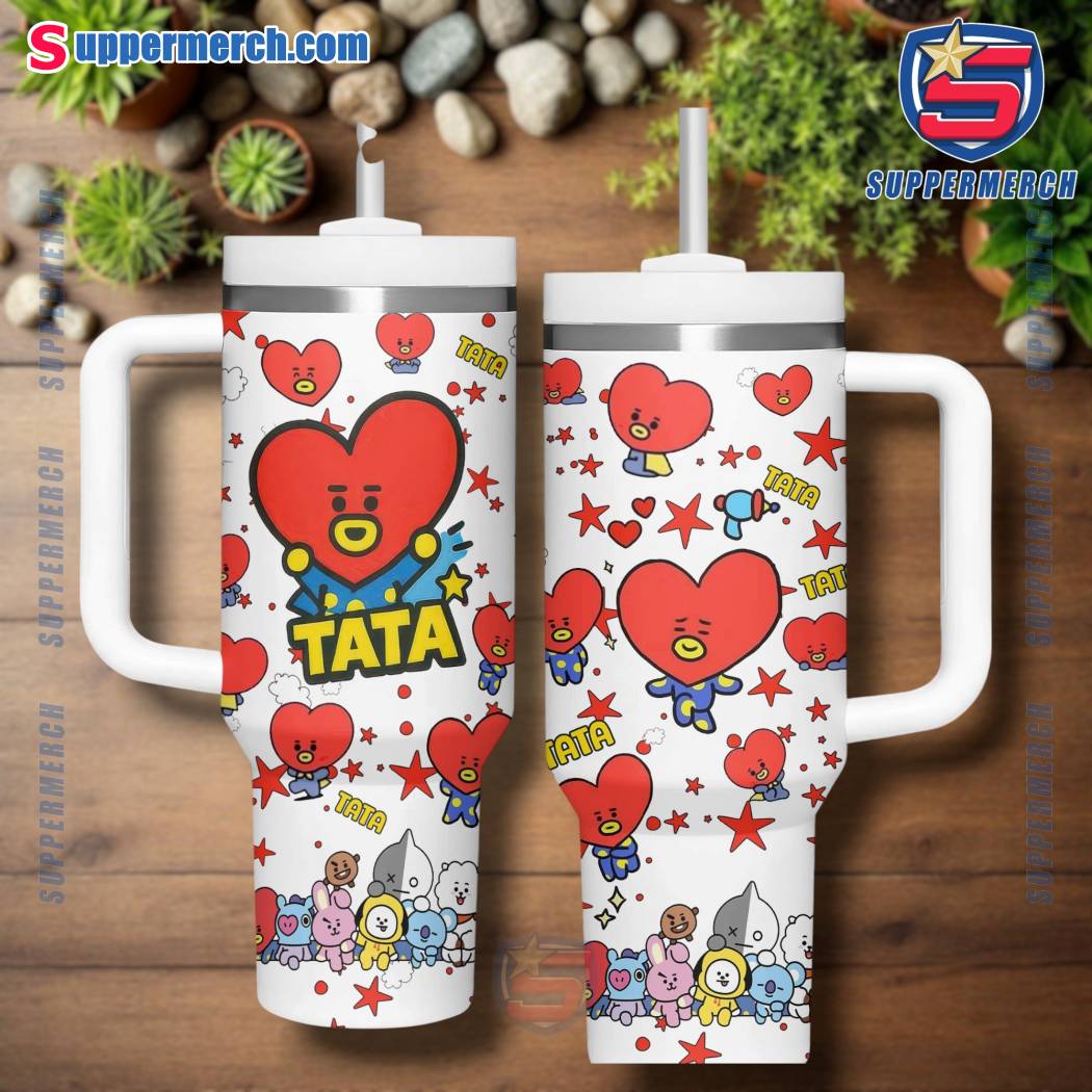 BTS BT21 Characters 40oz Tumbler With Handle-z Mur1Kma
