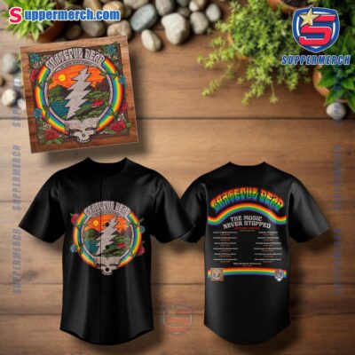 Grateful Dead The Music Never Stopped 2025 Baseball Jersey EBtAuSG