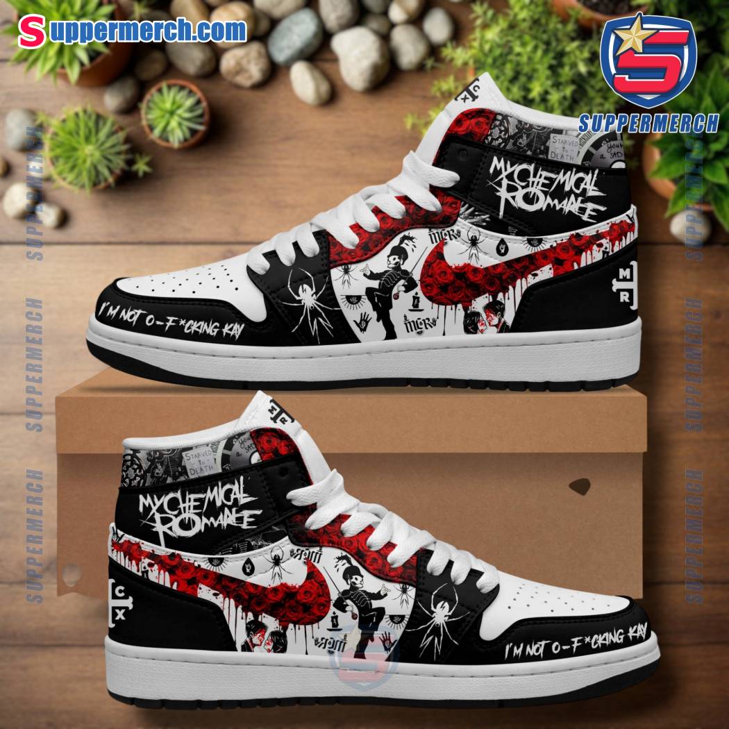 My Chemical Romance I'm Not F-cking Kay Air Jordan High Top Shoes H5p2Tgt