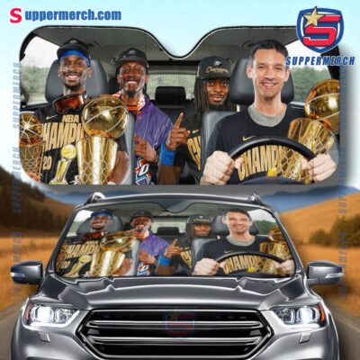 OKC Thunder Coach Mark Daigneault And Shai Gilgeous-Alexander NBA Champions 2025 Auto Sun Shade zoPvcis