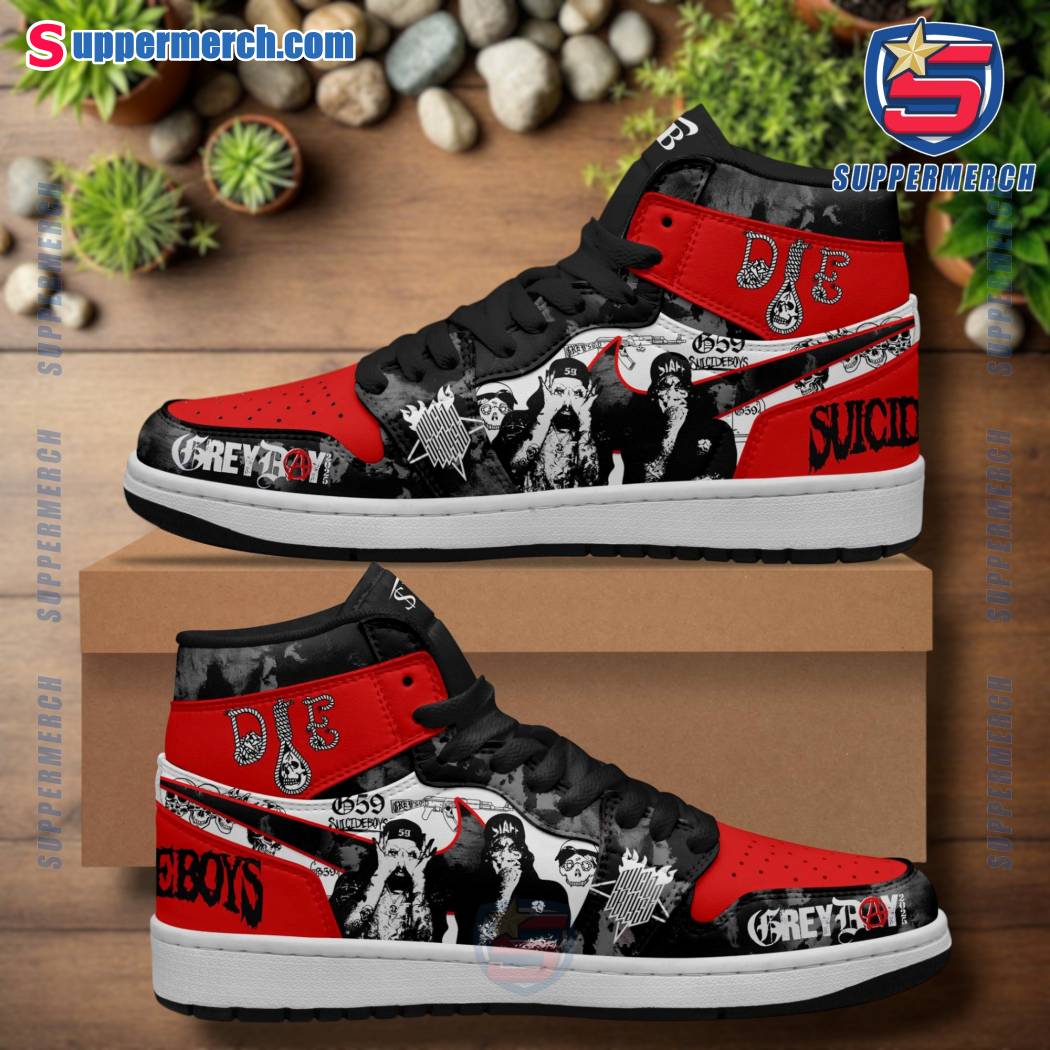 Suicideboys Greyday 2025 Die Black Red Air Jordan High Top Shoes Mr0sja9