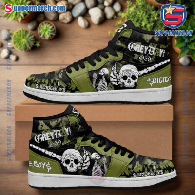 Suicideboys Greyday G59 Skull Air Jordan High Top Shoes nyPg1DO