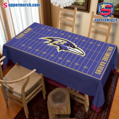 Baltimore Ravens Field Personalized Tablecloth QRFlV5N