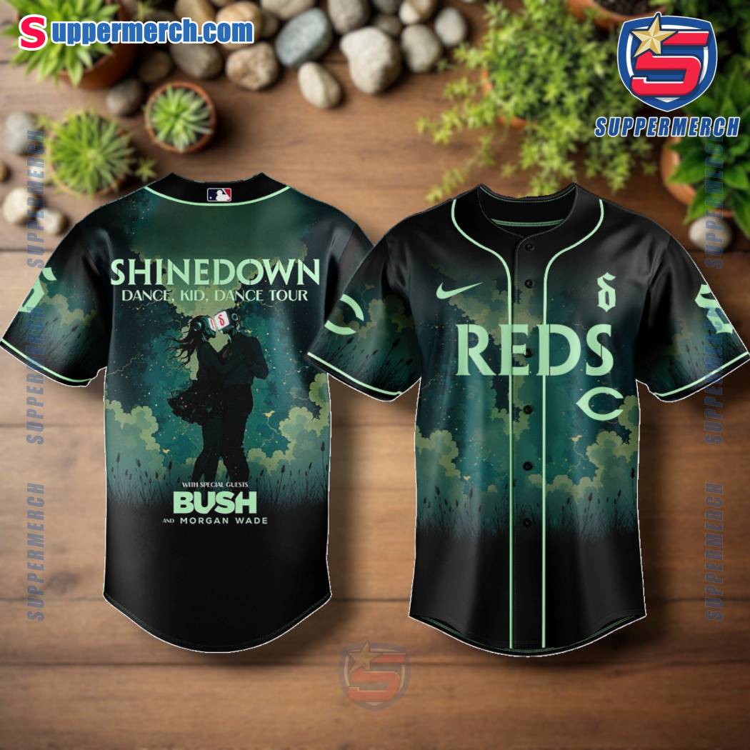 Cincinnati Reds X Shinedown Dance, Kid, Dance Tour 2025 Baseball Jersey Q5Yrosl