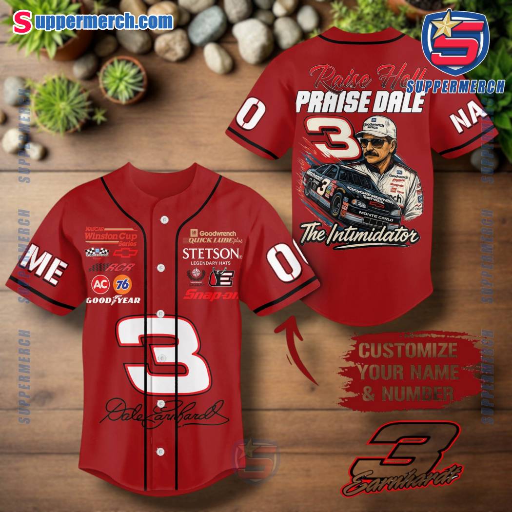 Dale Earnhardt Nascar Raise Hell Praise Dale The Intimidator Personalized Baseball Jersey 2Db4c7k