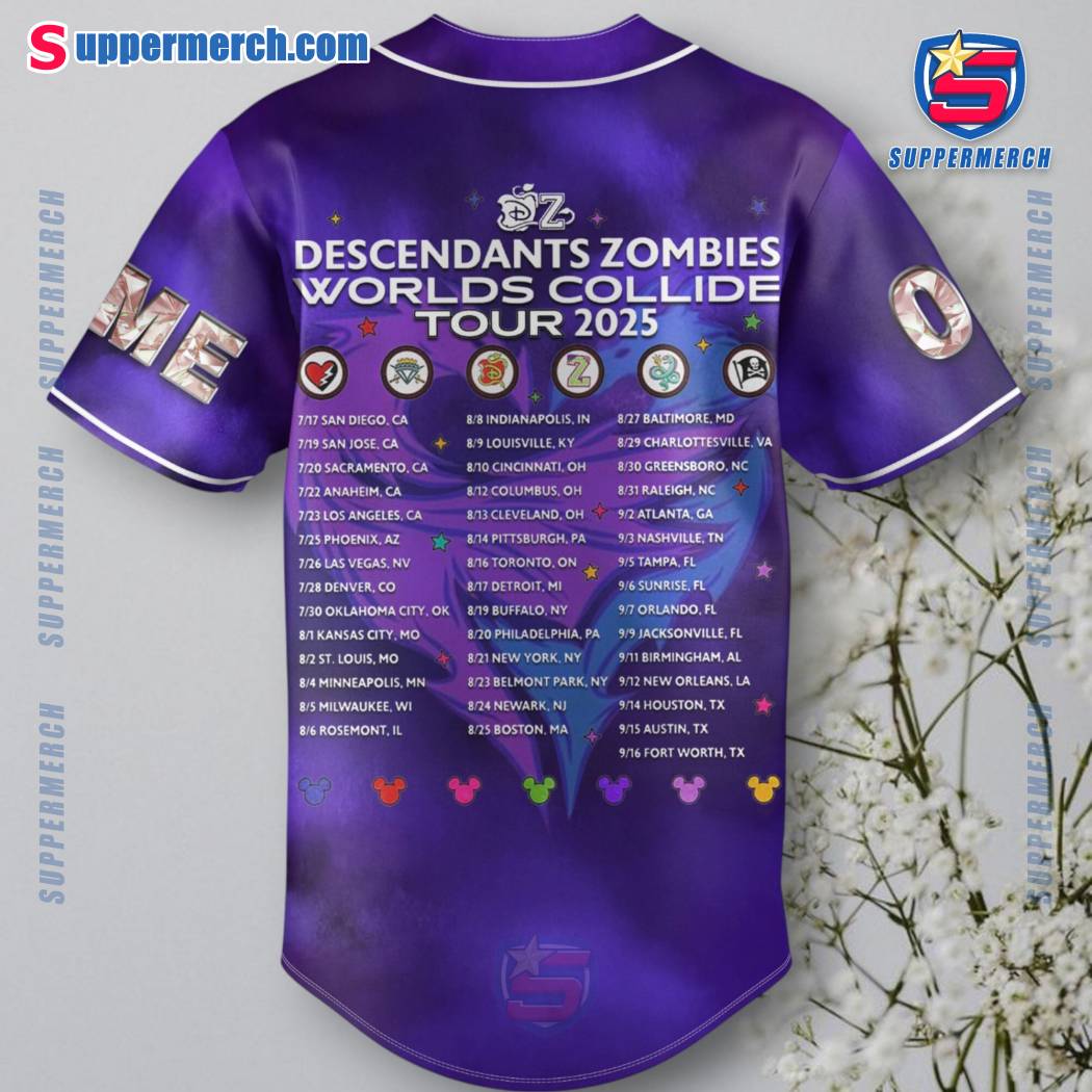 Descendants Zombies Worlds Collide Tour 2025 Personalized Baseball Jersey-b yCEMS0R