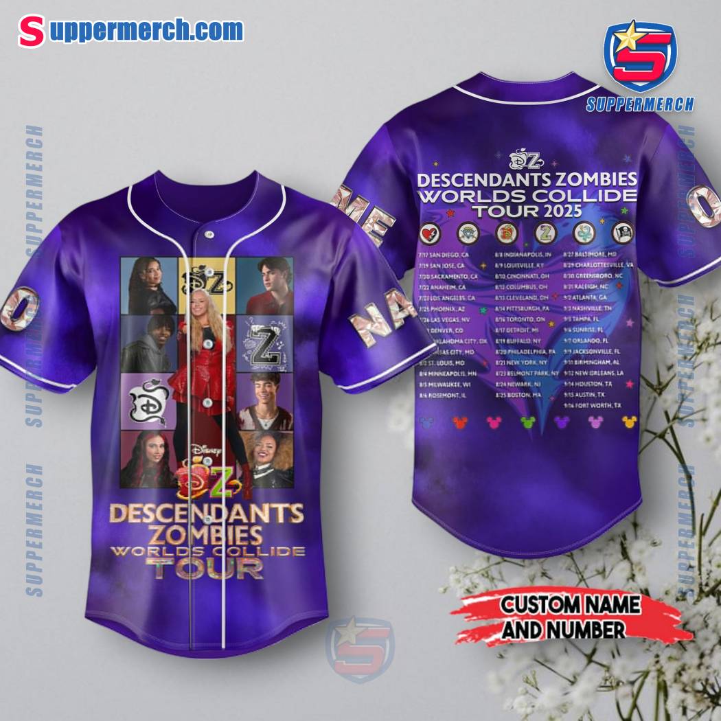 Descendants Zombies Worlds Collide Tour 2025 Personalized Baseball Jersey HLKPm1r