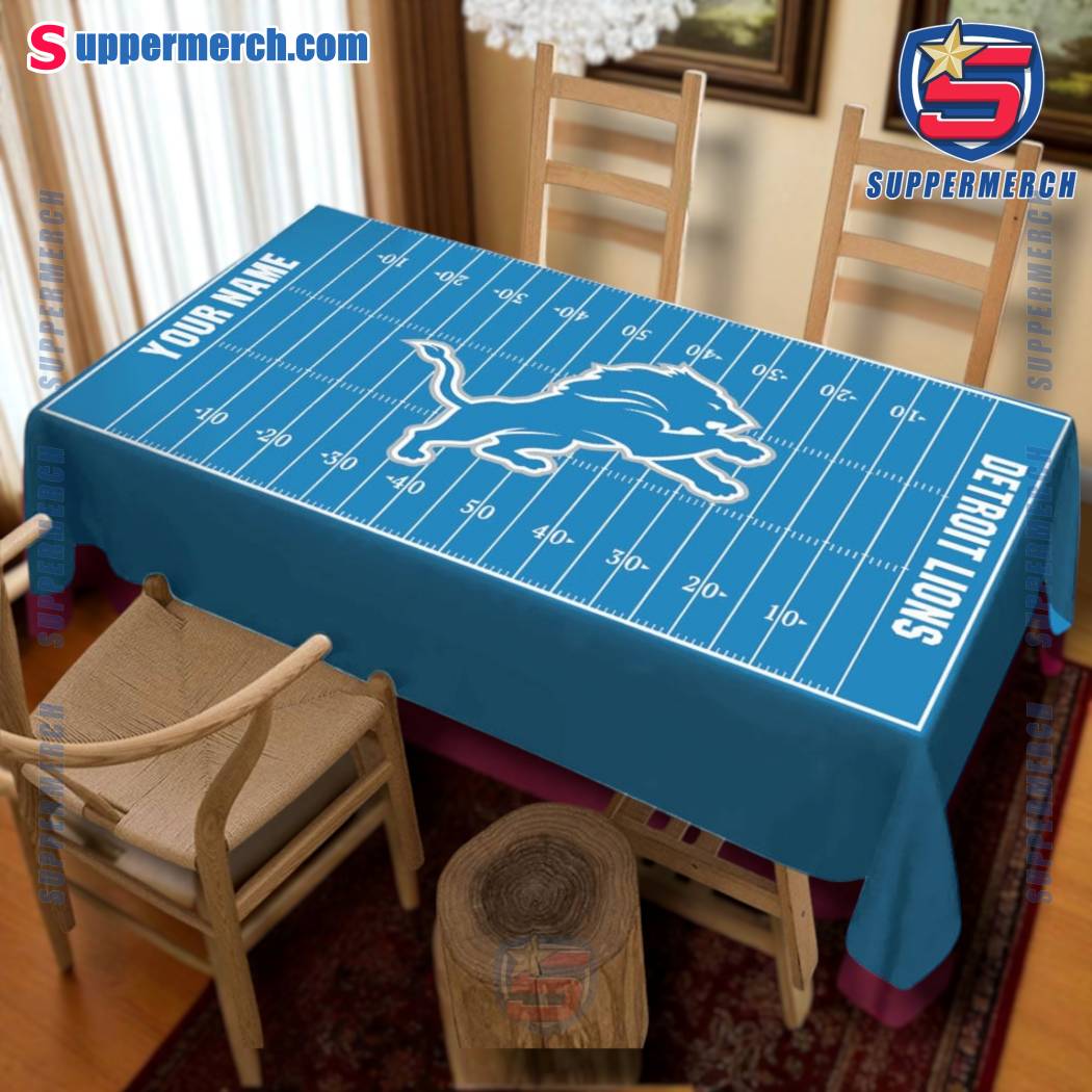 Detroit Lions Field Personalized Tablecloth OfmzsZ8