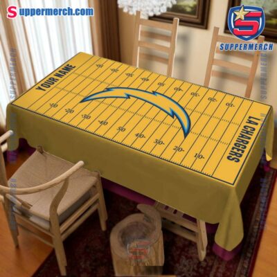 Los Angeles Chargers Field Personalized Tablecloth 2hsSJBV