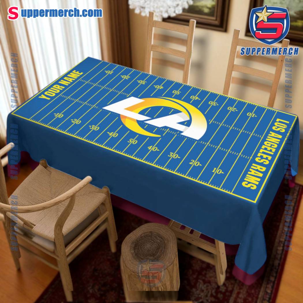 Los Angeles Rams Field Personalized Tablecloth Srhf2pB