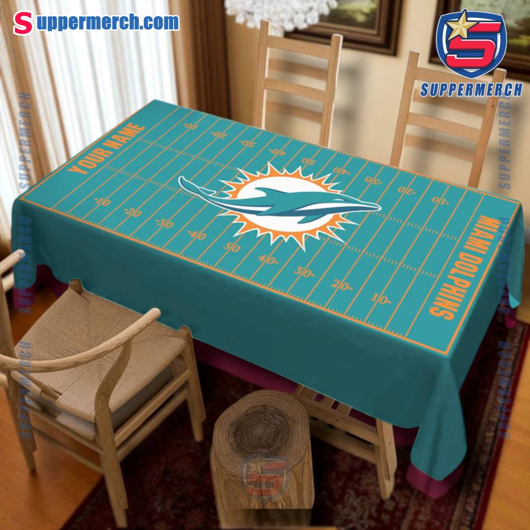 Miami Dolphins Field Personalized Tablecloth cR1Pymk