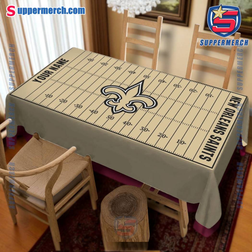 New Orleans Saints Field Personalized Tablecloth HGdYfC5