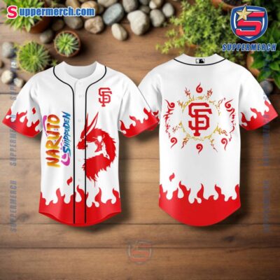 San Francisco Giants Naruto Shippuden Flame Baseball Jersey AYRVMkO