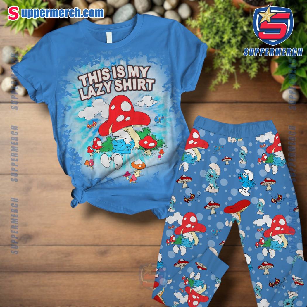 Smurf This Is My Lazy Shirt Pajamas Set lRPu6Oj
