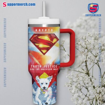 Superman Krypto Truth Justice And The American Way 40oz Tumbler With Handle-a Al51ocw