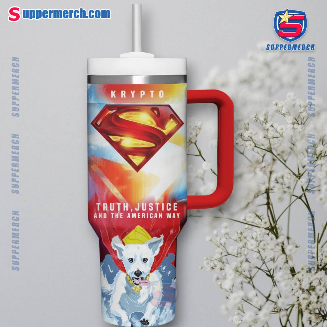 Superman Krypto Truth Justice And The American Way 40oz Tumbler With Handle-a Al51ocw