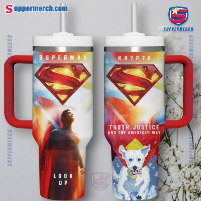 Superman Krypto Truth Justice And The American Way 40oz Tumbler With Handle VcL8CSl