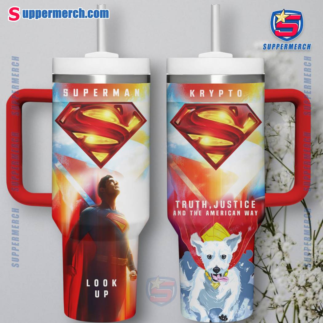 Superman Krypto Truth Justice And The American Way 40oz Tumbler With Handle VcL8CSl