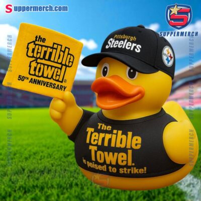 Pittsburgh Steelers The Terrible Towel 50th Anniversary Rubber Duck psFZxSI